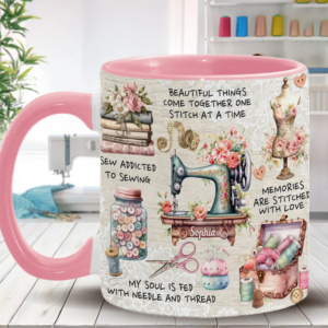 Sew Addicted To Sewing - Personalized Sewing Accent Mug