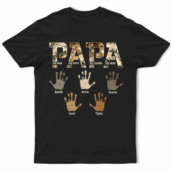 Dad Papa The Man Myth Legend Kid Handprint