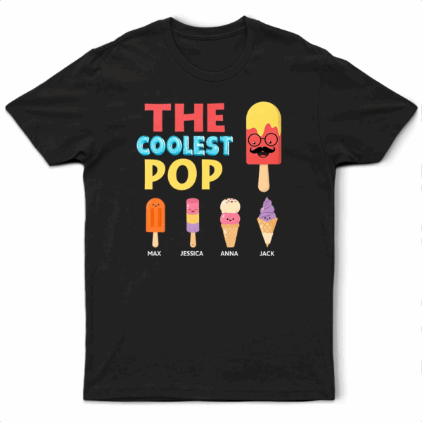 The Coolest Pop Papa - Personalized T Shirt