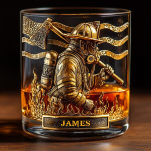 Proud Firefighter - Personalized Firefighter Whiskey Glass