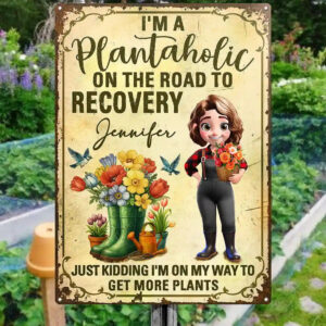 I'm A Plantaholic On The Road To Recovery - Personalized Classic Metal Signs