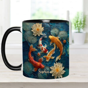 Beautiful Fish - Personalized Koi Fish Accent Mug