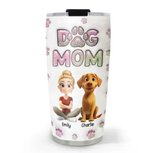 Dog Mom Lovely Chibi - Personalized Custom 3D Inflated Effect Tumbler
