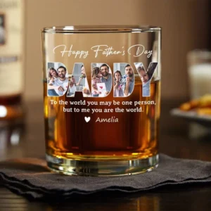 Custom Photo Happy Father's Day Family Whiskey Glass TH10 892867