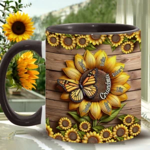 You Are My Sunshine Grandma Mom - Personalized Grandma Accent Mug