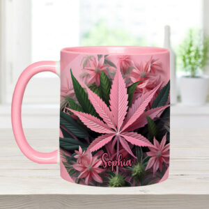 Pink Stoner Chick - Personalized Weed Accent Mug