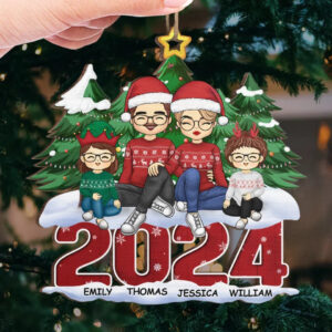The Holidays Are A Time For Family - Family Personalized Custom Ornament - Wood Custom Shaped - Christmas Gift For Family Members