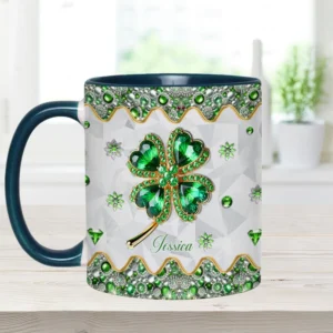 Lucky Four-Leaf Clover - Personalized Saint Patrick's Day Accent Mug
