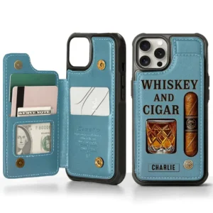 Whiskey & Cigar - Personalized Whisky Wallet Phone Case